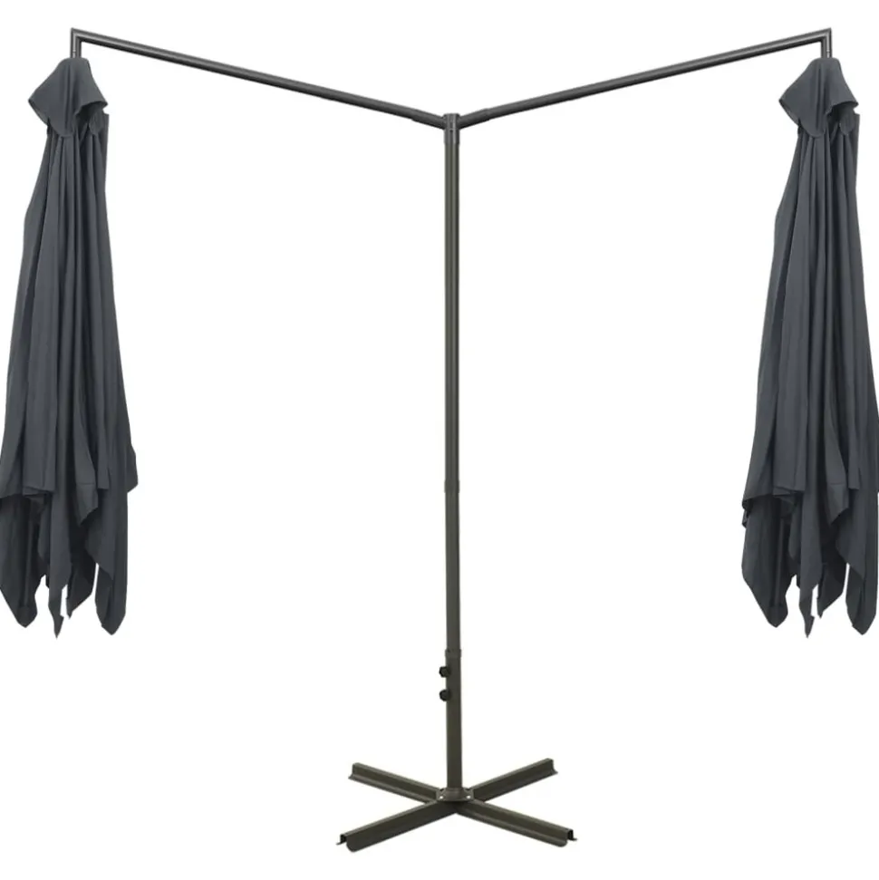 MAISON EXCLUSIVE - Parasol de jardin double avec mât en acier anthracite 600x300cm