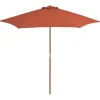 MAISON EXCLUSIVE - Parasol d'extérieur avec mât en bois 270 cm terre cuite