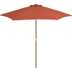 MAISON EXCLUSIVE - Parasol d'extérieur avec mât en bois 270 cm terre cuite