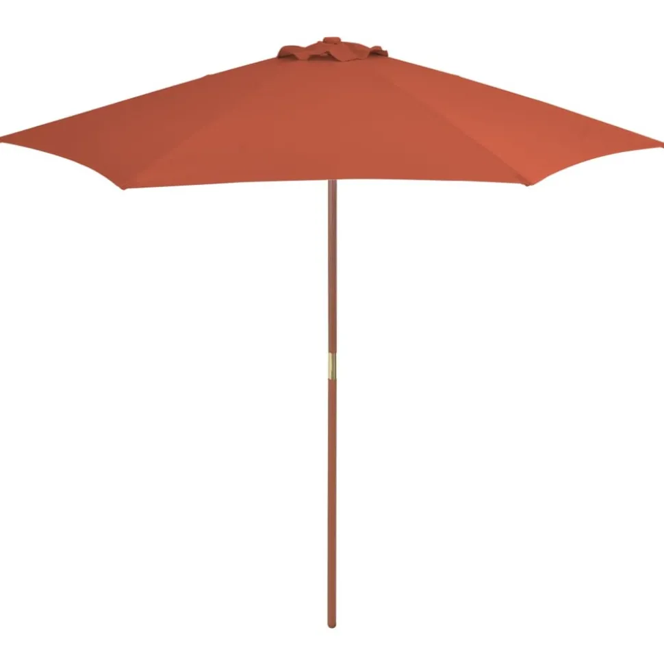 MAISON EXCLUSIVE - Parasol d'extérieur avec mât en bois 270 cm terre cuite