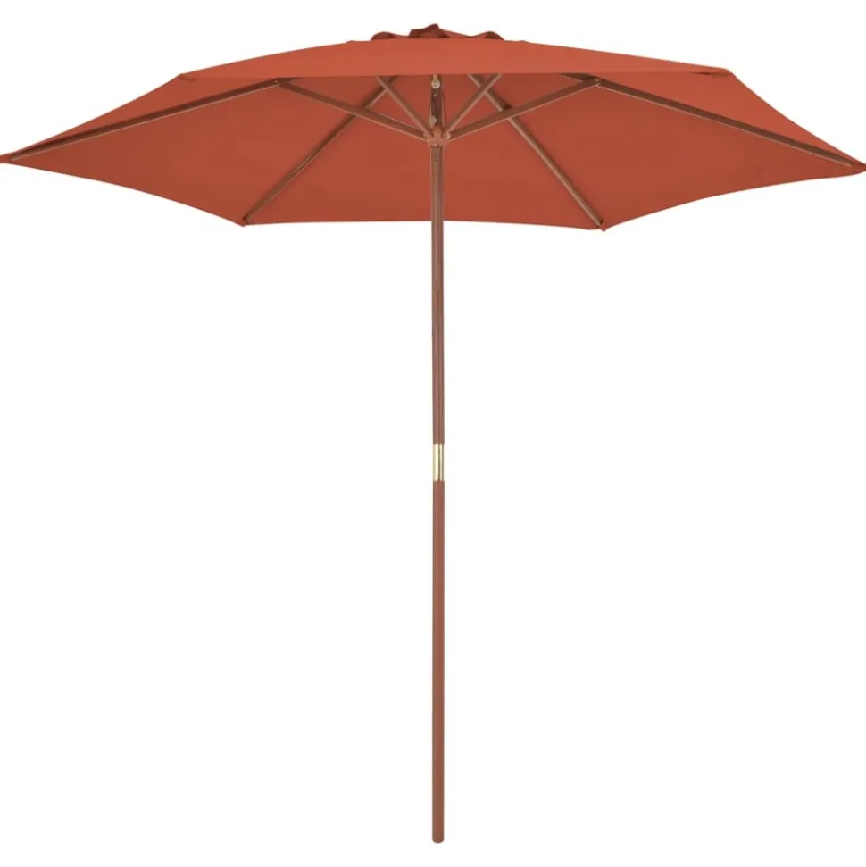 MAISON EXCLUSIVE - Parasol d'extérieur avec mât en bois 270 cm terre cuite