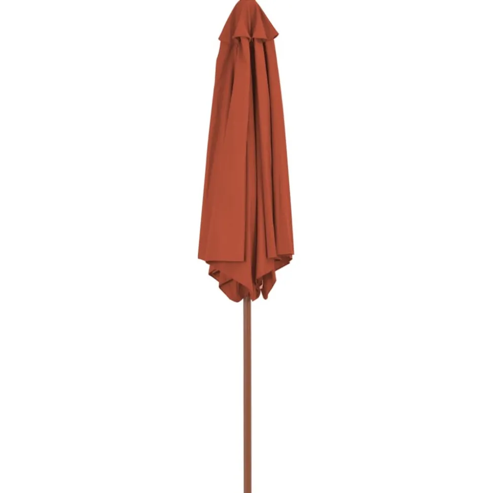 MAISON EXCLUSIVE - Parasol d'extérieur avec mât en bois 270 cm terre cuite