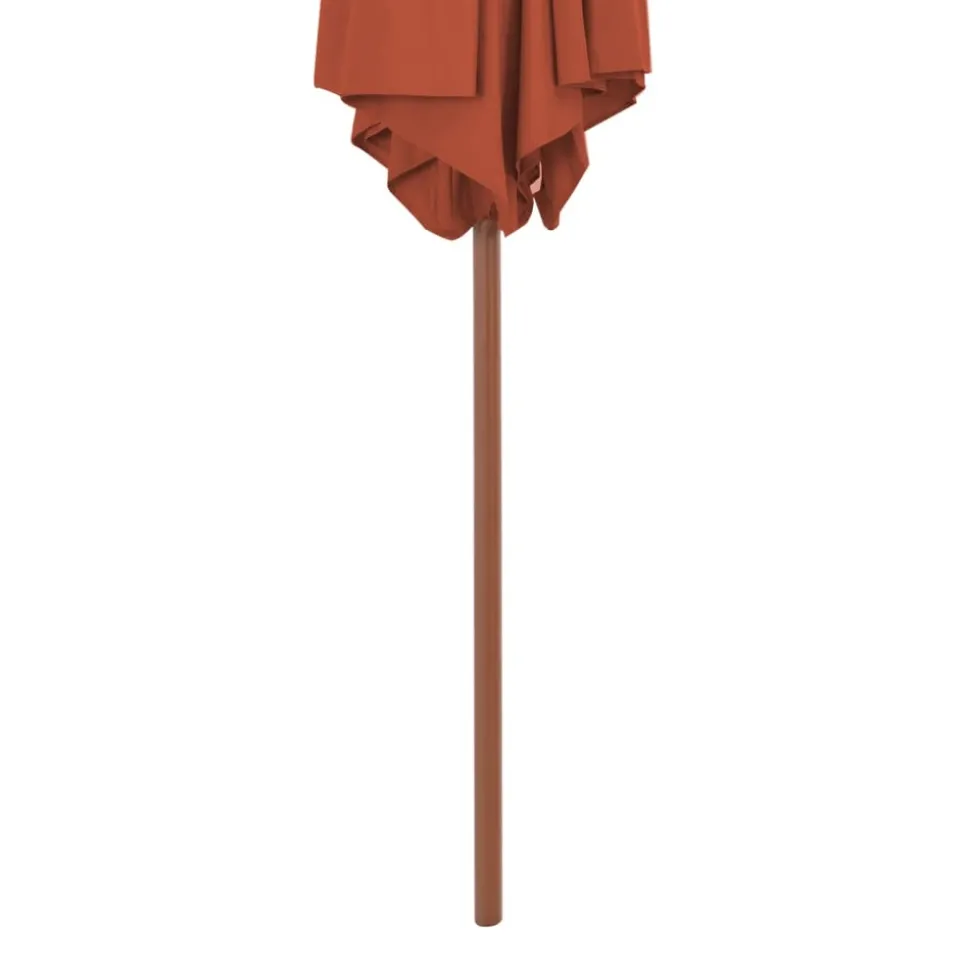 MAISON EXCLUSIVE - Parasol d'extérieur avec mât en bois 270 cm terre cuite