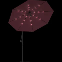 MAISON EXCLUSIVE - Parasol de jardin en porte-à-faux et lumières led mât en acier