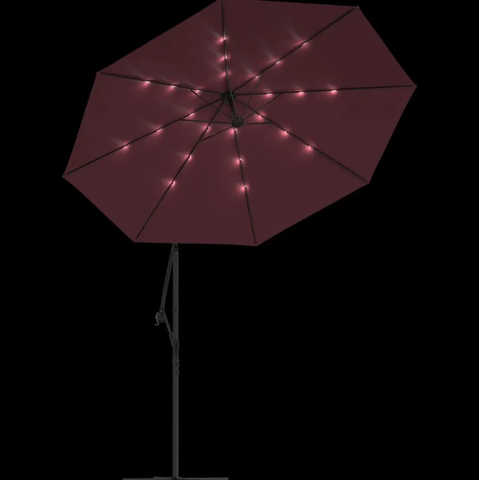 MAISON EXCLUSIVE - Parasol de jardin en porte-à-faux et lumières led mât en acier