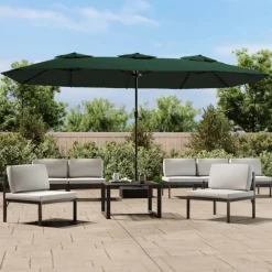MAISON EXCLUSIVE - Parasol de jardin à double tête avec led vert 449x265 cm