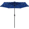 MAISON EXCLUSIVE - Parasol de jardin et lumières led mât en aluminium bleu azuré