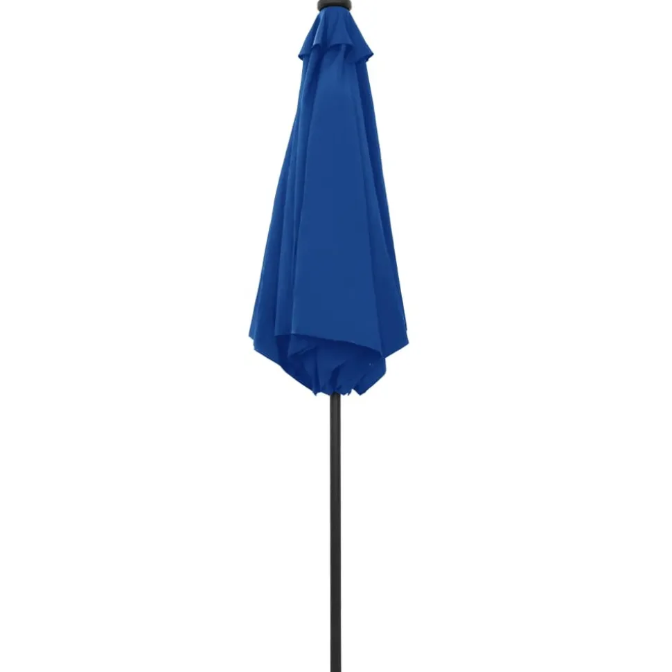 MAISON EXCLUSIVE - Parasol de jardin et lumières led mât en aluminium bleu azuré