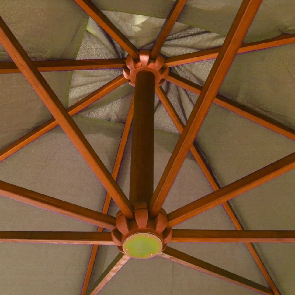 MAISON EXCLUSIVE - Parasol de jardin suspendu avec mât taupe bois de sapin massif