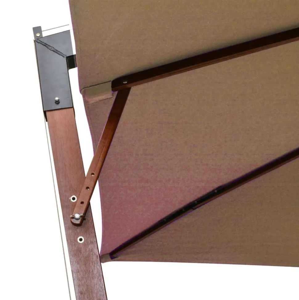 MAISON EXCLUSIVE - Parasol de jardin suspendu avec mât taupe bois de sapin massif