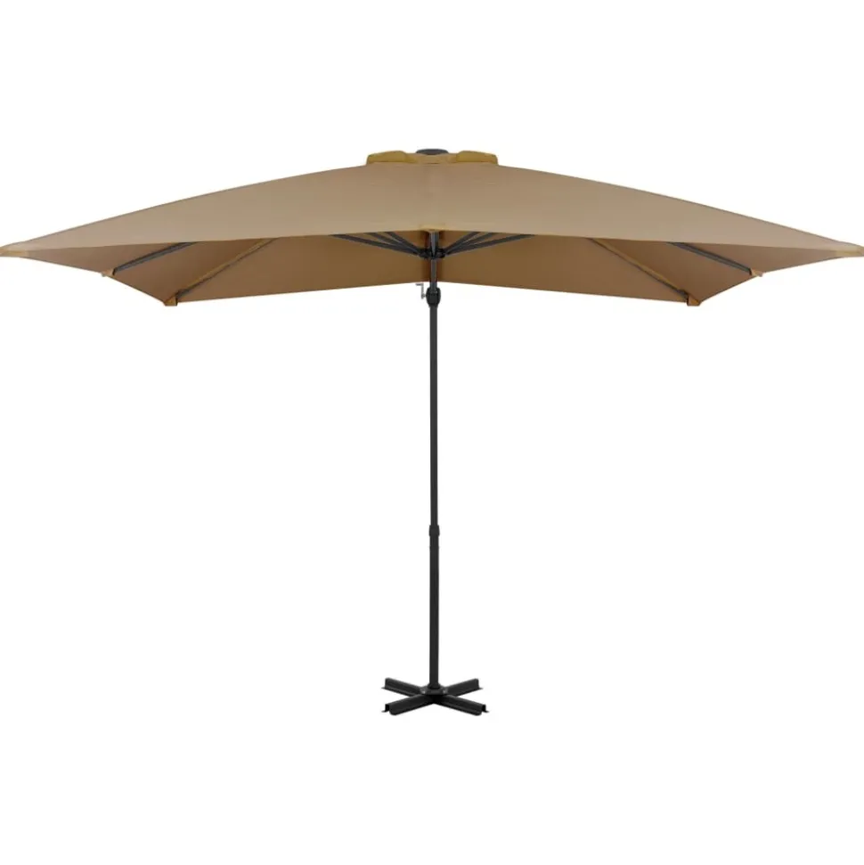 MAISON EXCLUSIVE - Parasol de jardin en porte-à-faux et poteau en aluminium taupe