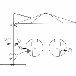 MAISON EXCLUSIVE - Parasol de jardin en porte-à-faux et poteau en aluminium taupe