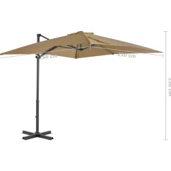 MAISON EXCLUSIVE - Parasol de jardin en porte-à-faux et poteau en aluminium taupe