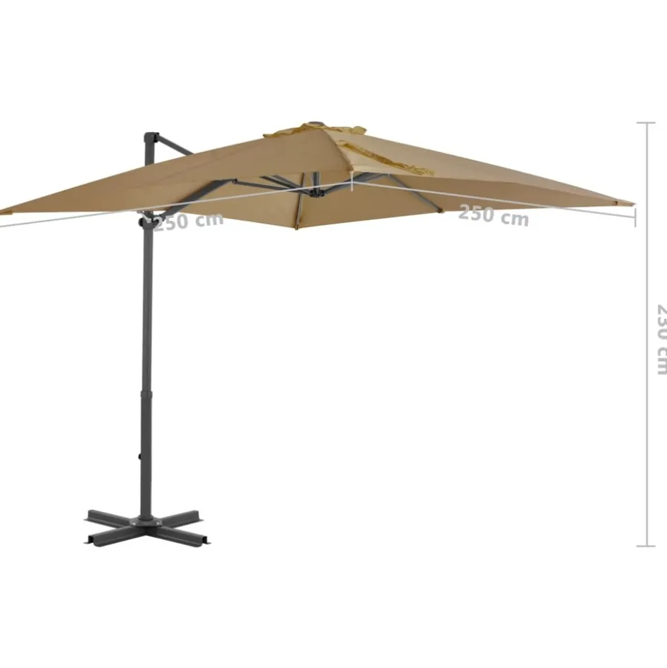 MAISON EXCLUSIVE - Parasol de jardin en porte-à-faux et poteau en aluminium taupe