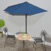 MAISON EXCLUSIVE - Parasol de balcon avec mât en aluminium bleu 270x144x222cm demi
