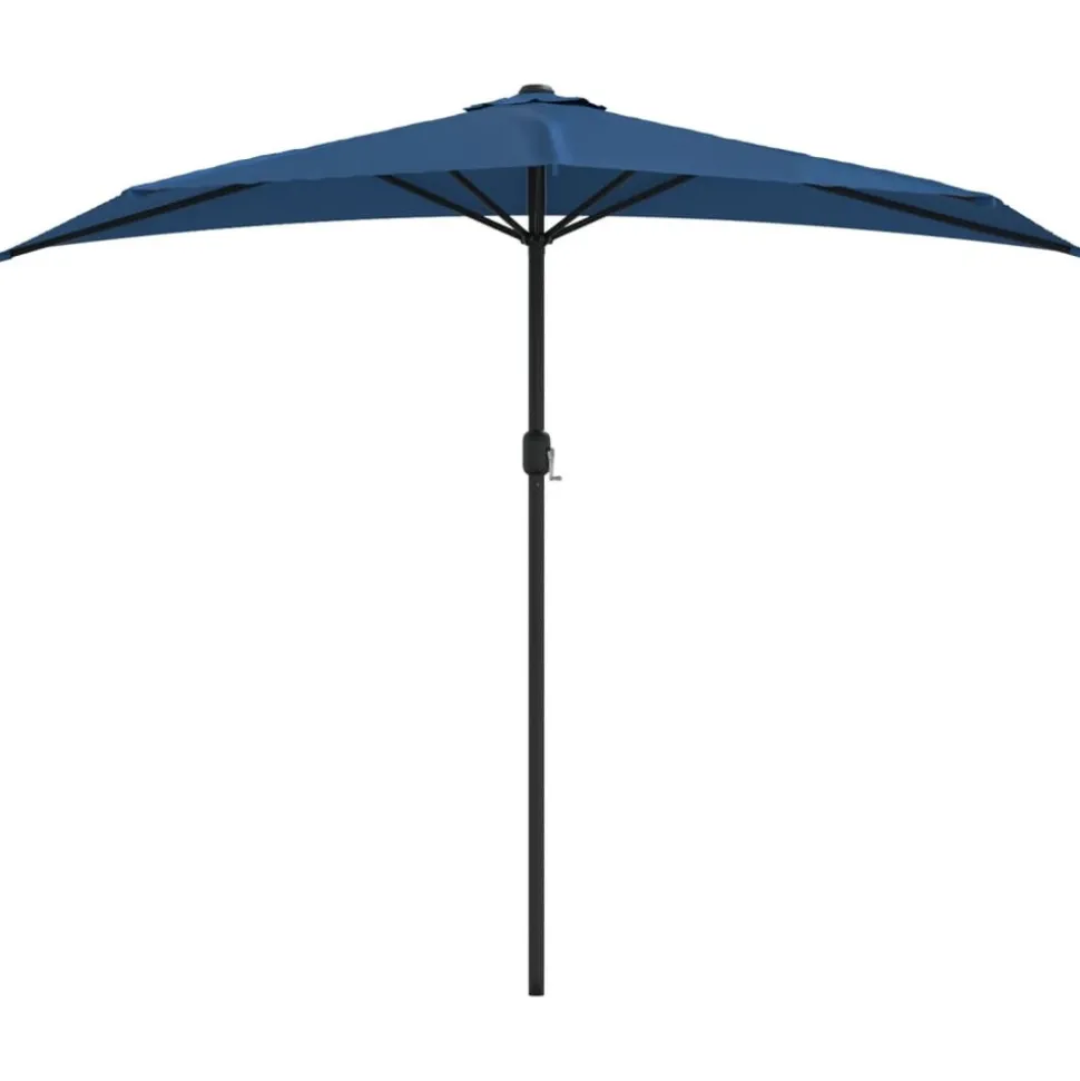 MAISON EXCLUSIVE - Parasol de balcon avec mât en aluminium bleu 270x144x222cm demi