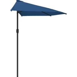 MAISON EXCLUSIVE - Parasol de balcon avec mât en aluminium bleu 270x144x222cm demi