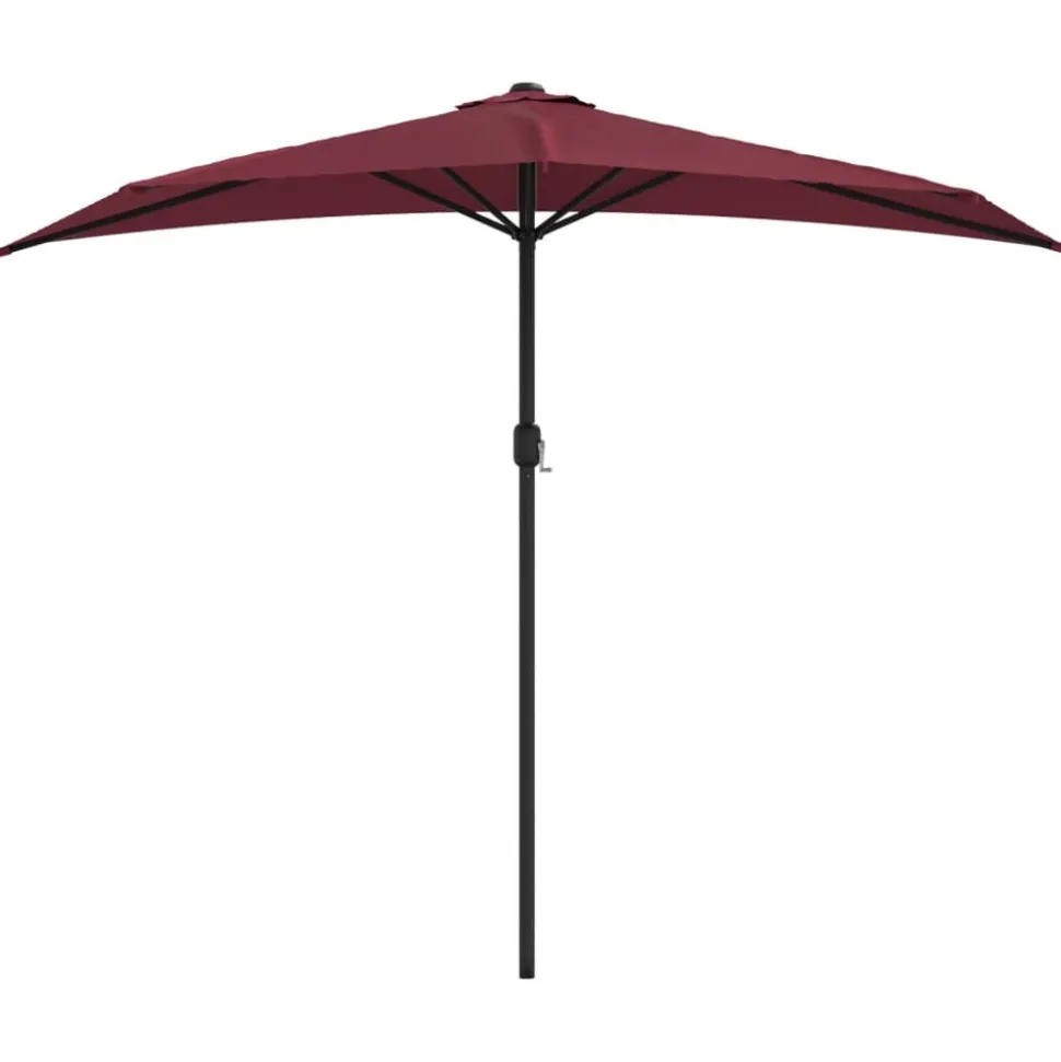 MAISON EXCLUSIVE - Parasol de balcon mât en aluminium bordeaux 270x144x222 cm demi