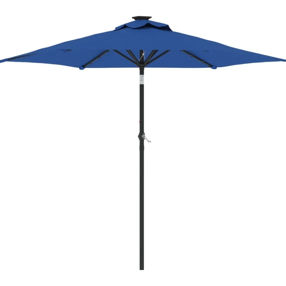 MAISON EXCLUSIVE - Parasol de jardin led mât en acier bleu azuré 225x225x212 cm