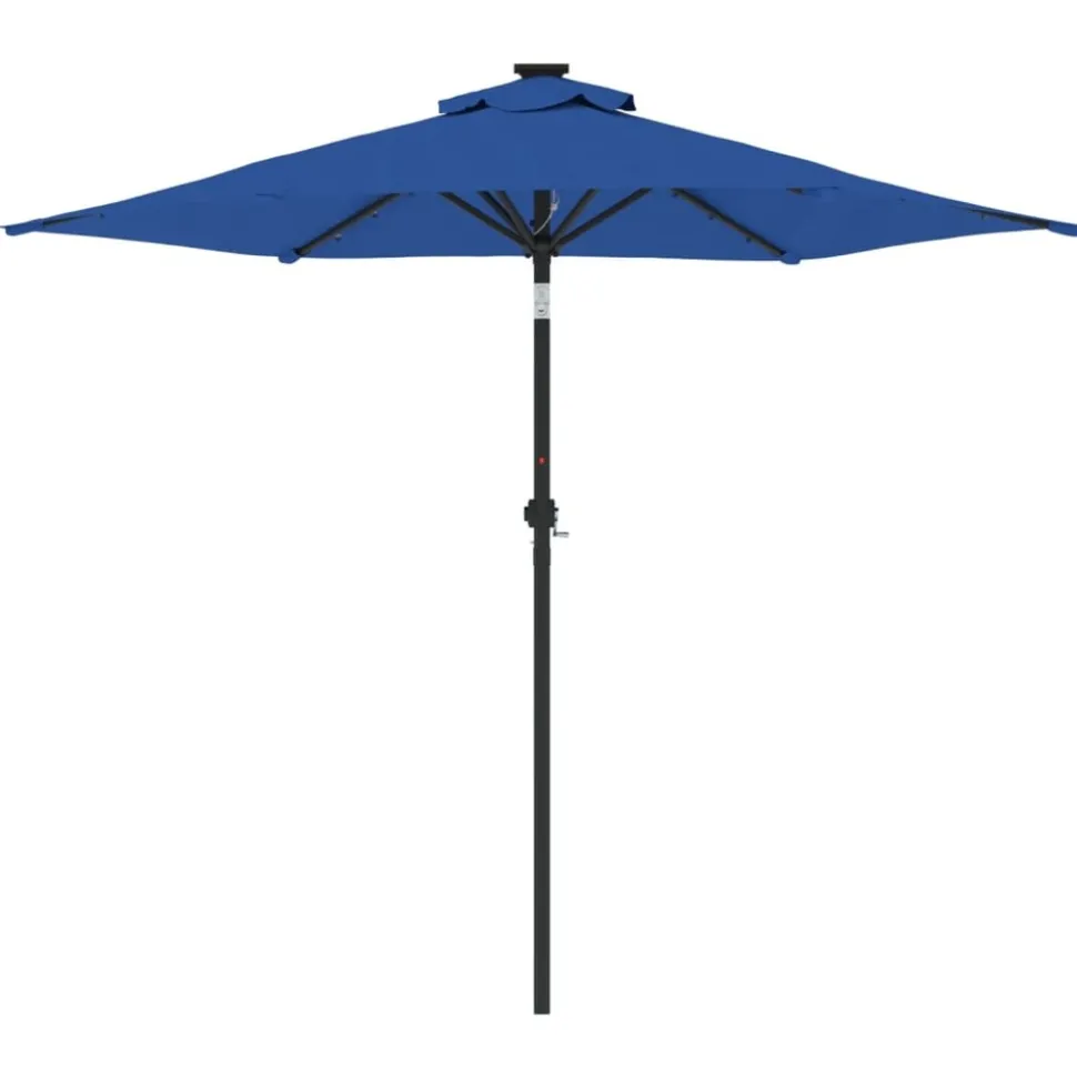 MAISON EXCLUSIVE - Parasol de jardin led mât en acier bleu azuré 225x225x212 cm
