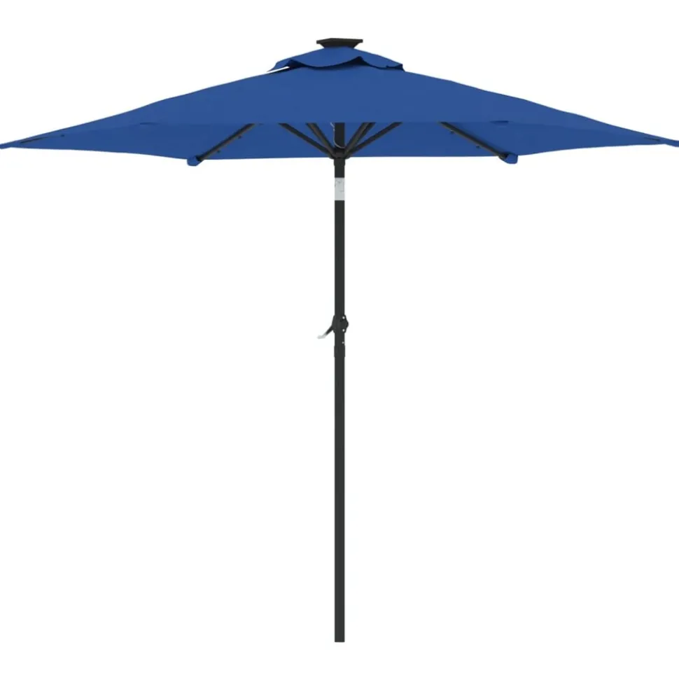 MAISON EXCLUSIVE - Parasol de jardin led mât en acier bleu azuré 225x225x212 cm