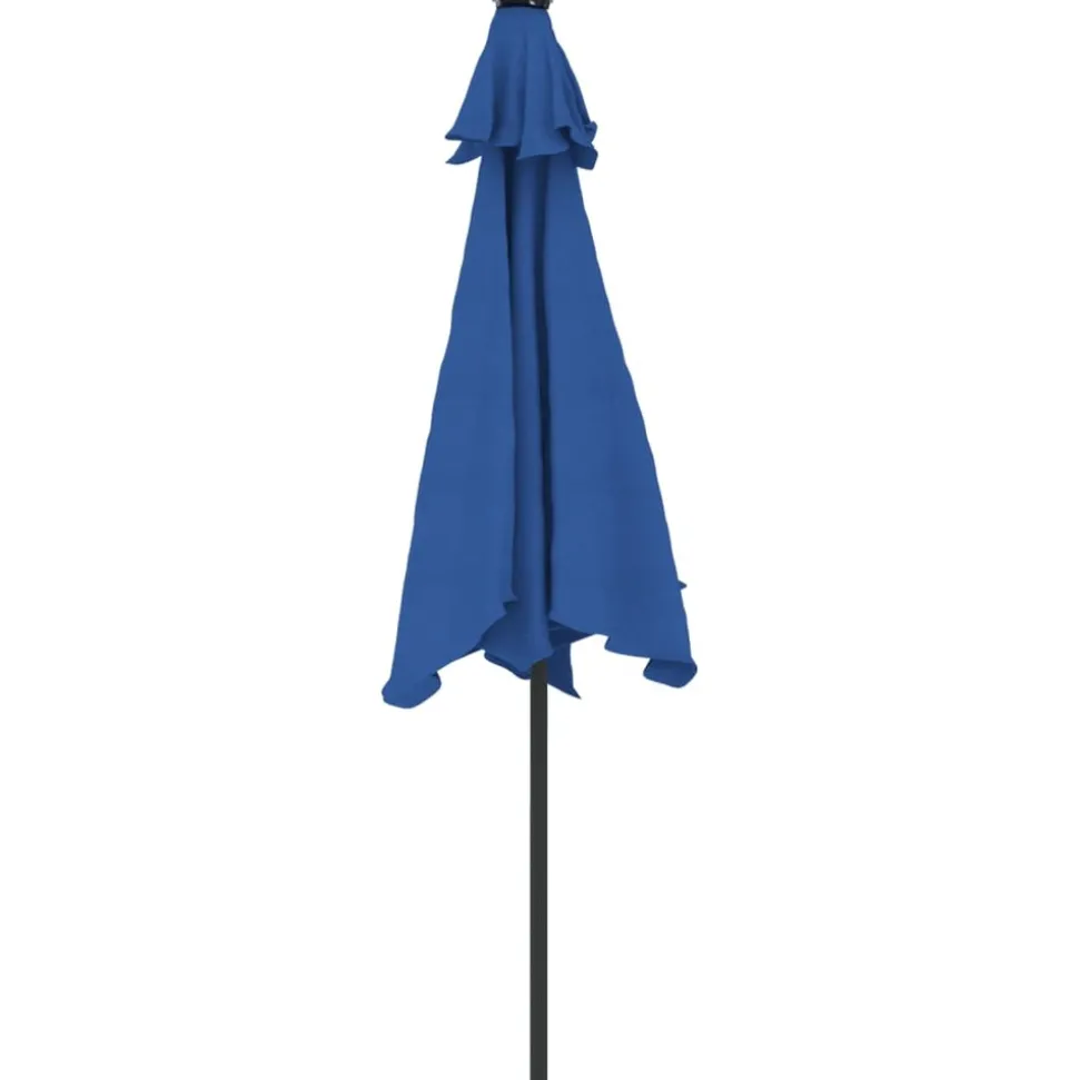 MAISON EXCLUSIVE - Parasol de jardin led mât en acier bleu azuré 225x225x212 cm