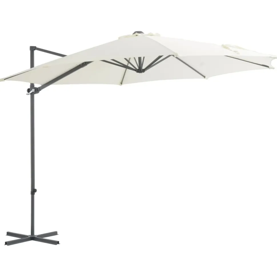 MAISON EXCLUSIVE - Parasol de jardin en porte-à-faux avec mât en acier sable