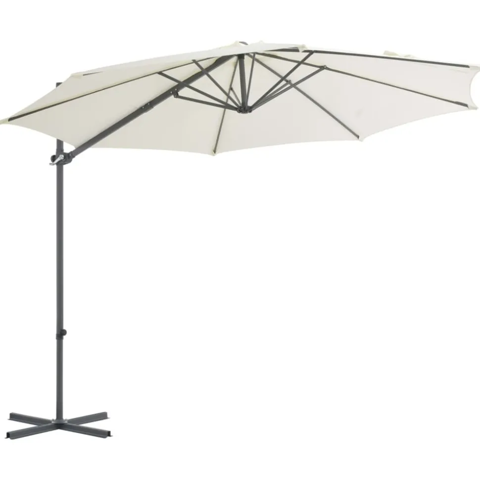 MAISON EXCLUSIVE - Parasol de jardin en porte-à-faux avec mât en acier sable