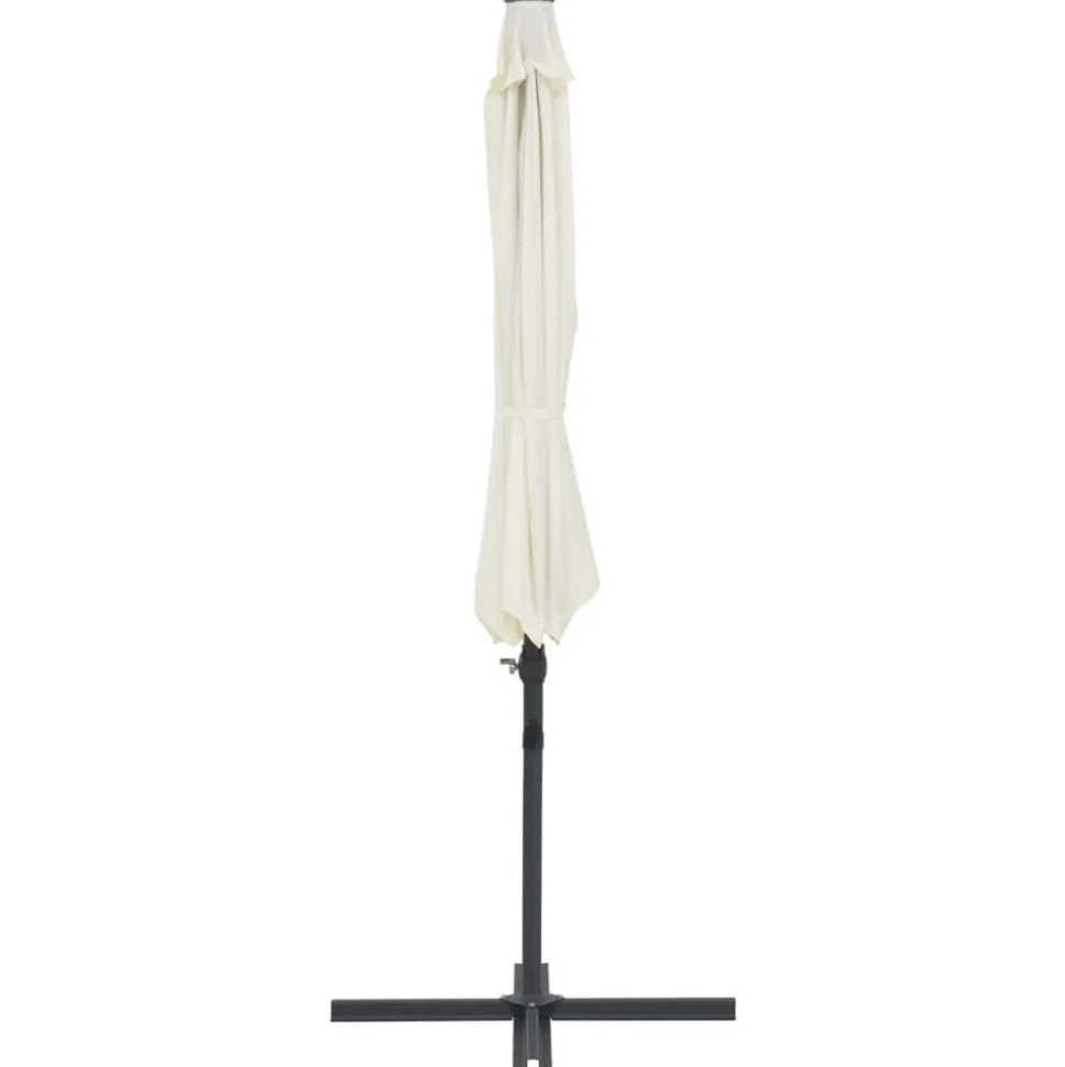MAISON EXCLUSIVE - Parasol de jardin en porte-à-faux avec mât en acier sable