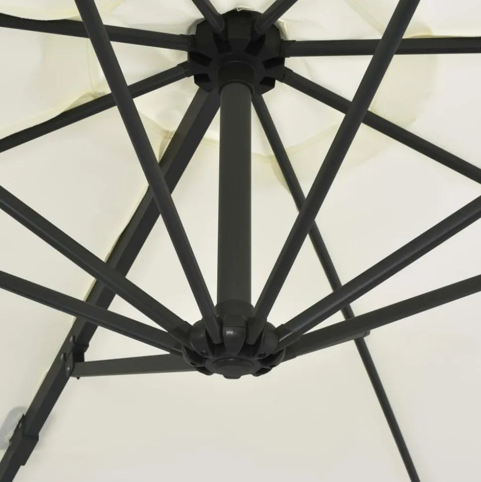 MAISON EXCLUSIVE - Parasol de jardin en porte-à-faux avec mât en acier sable
