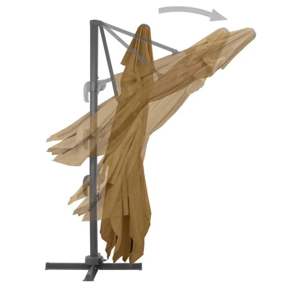 MAISON EXCLUSIVE - Parasol de jardin en porte-à-faux et poteau en aluminium taupe