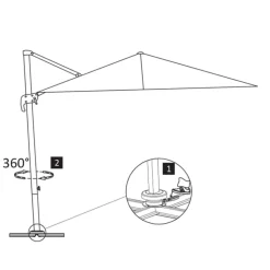 MAISON EXCLUSIVE - Parasol de jardin en porte-à-faux et poteau en aluminium taupe