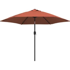 MAISON EXCLUSIVE - Parasol de jardin avec lumières led et mât en acier terre cuite