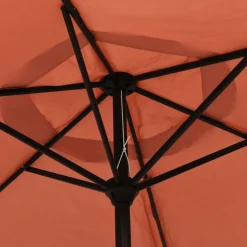 MAISON EXCLUSIVE - Parasol de jardin avec lumières led et mât en acier terre cuite