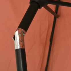 MAISON EXCLUSIVE - Parasol de jardin avec lumières led et mât en acier terre cuite