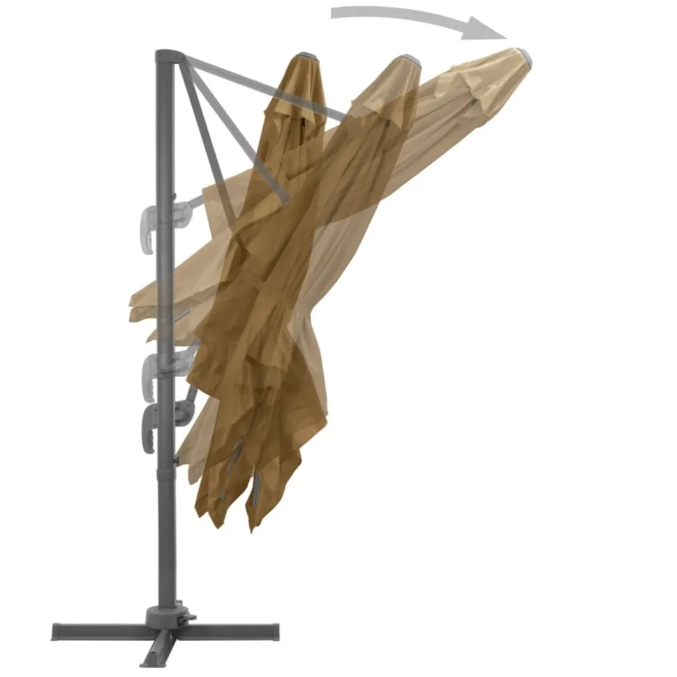 MAISON EXCLUSIVE - Parasol de jardin en porte-à-faux et poteau en aluminium taupe