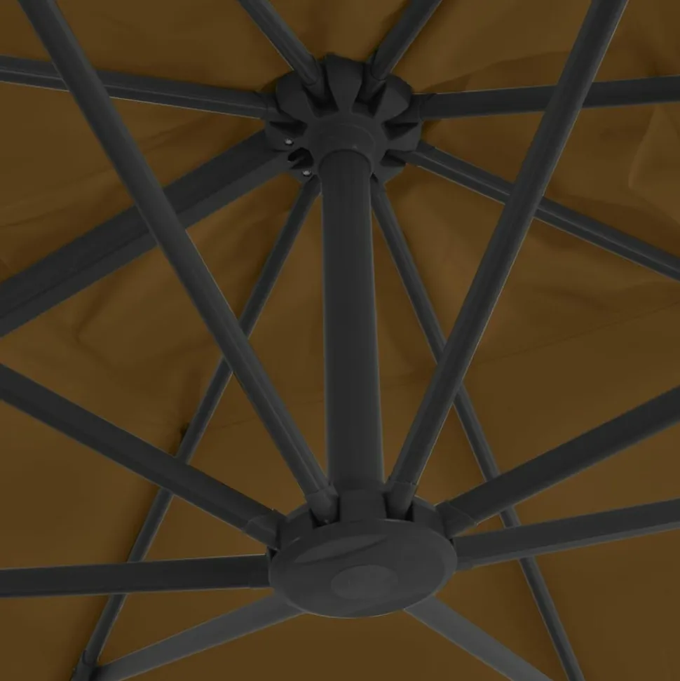 MAISON EXCLUSIVE - Parasol de jardin en porte-à-faux et poteau en aluminium taupe