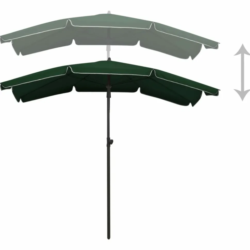 MAISON EXCLUSIVE - Parasol de jardin avec mât 200x130 cm vert