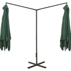 MAISON EXCLUSIVE - Parasol de jardin double avec mât en acier vert 600x300 cm
