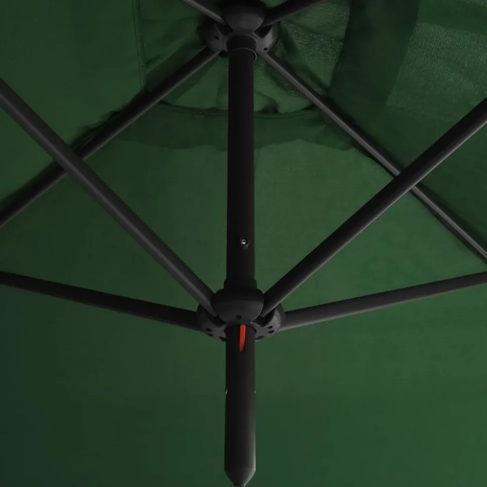 MAISON EXCLUSIVE - Parasol de jardin double avec mât en acier vert 600x300 cm