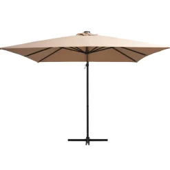 MAISON EXCLUSIVE - Parasol de jardin en porte-à-faux lumières led et mât en acier