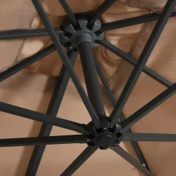 MAISON EXCLUSIVE - Parasol de jardin en porte-à-faux lumières led et mât en acier