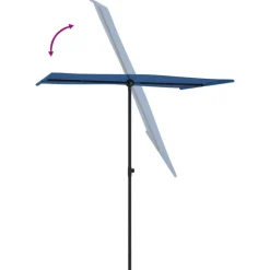 MAISON EXCLUSIVE - Parasol de jardin avec mât en aluminium 180x110 cm bleu azuré