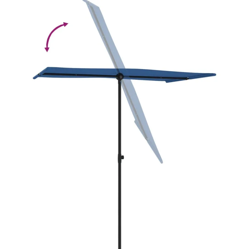 MAISON EXCLUSIVE - Parasol de jardin avec mât en aluminium 180x110 cm bleu azuré