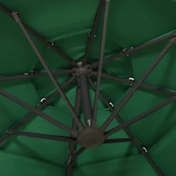 MAISON EXCLUSIVE - Parasol de jardin à 4 niveaux avec mât en aluminium vert 3x3 m