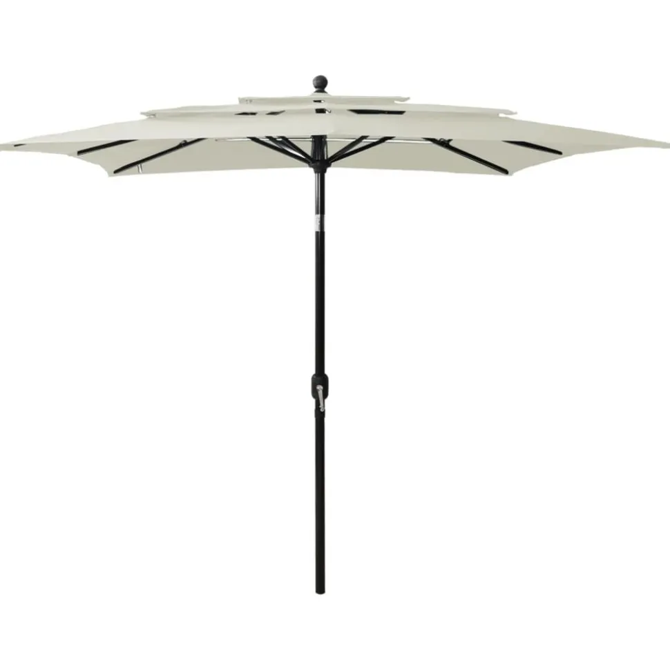 MAISON EXCLUSIVE - Parasol de jardin à 3 niveaux avec mât en aluminium sable