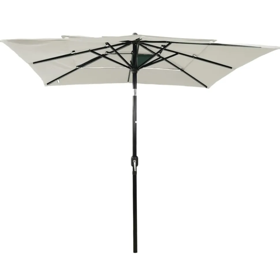 MAISON EXCLUSIVE - Parasol de jardin à 3 niveaux avec mât en aluminium sable