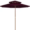MAISON EXCLUSIVE - Parasol à deux étages avec mât en bois rouge bordeaux 270 cm