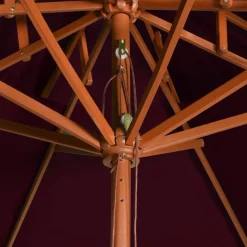 MAISON EXCLUSIVE - Parasol à deux étages avec mât en bois rouge bordeaux 270 cm
