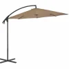 MAISON EXCLUSIVE - Parasol de jardin en porte-à-feux avec poteau en acier taupe
